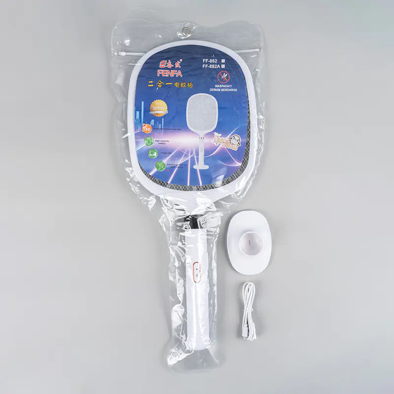 FF-882 1200mAh Leictreach Mosquito Swatter le Lampa Bróidnéireacht FF-882 1200mAh Leictreach Mosquito Swatter le Lampa Bróidnéireacht