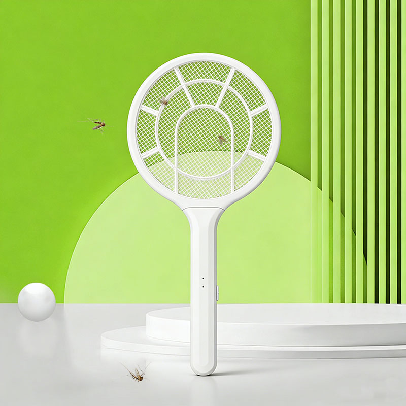 FF-672 500mAh ceallraí litiam patrún meirge-éadrom leictreach mosquito swatter le bonn FF-672 500mAh ceallraí litiam patrún meirge-éadrom leictreach mosquito swatter le bonn